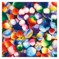 Colorations - Regenboog Gestreepte Pom Poms, 180st.