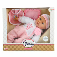 Baby Beau Babypop met Fles en Slabber, 40cm