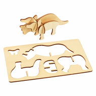 Bouwpakketje Houten 3D Jungledieren, Set van 4