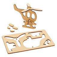 Bouwpakketje Houten 3D Voertuigen, Set van 4