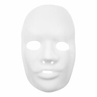 Kunststof Masker Wit, 24x25,5cm