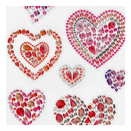 Diamant Stickers Harten, 1 Vel