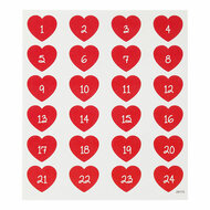 Stickers Hart met Cijfer, 1 Vel