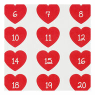 Stickers Hart met Cijfer, 1 Vel
