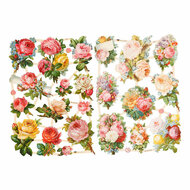 Vintage Plaatjes Rozen, 2 Vellen