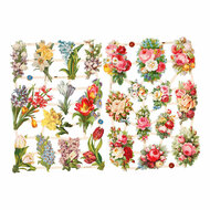 Vintage Plaatjes Lentebloemen, 2 Vellen