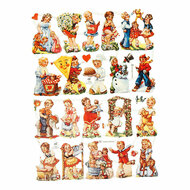 Vintage Plaatjes Nostalgische Kinderen, 2 Vellen