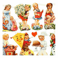 Vintage Plaatjes Nostalgische Kinderen, 2 Vellen