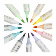 Handletter Stiften Pastelkleuren, 12st. Dubbelzijdig