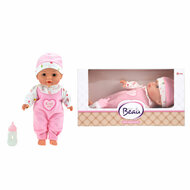 Baby Beau Liggende Babypop met Flesje, 30cm