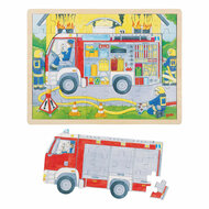 Goki Houten Lagenpuzzel Brandweer aan het Werk, 60st.