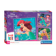 Clementoni Legpuzzel Super Color Vierkant Disney Princess, 3x48st.