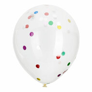 Ballonnen met Confetti Multi Kleuren, 8st.