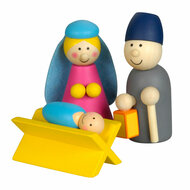 Kerststal Hout met speelfiguren