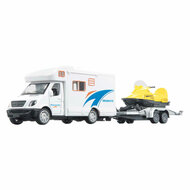 MetalWorld Pull Back Camper met Aanhanger en Sneeuwscooter