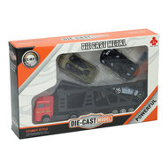 Die-cast Transporter met 4 metalen auto&#039;s