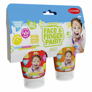 Natural Face &amp; Fingerpaint Tube - Rood en Oranje, 2x65ml
