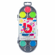 Bruynzeel Kids Waterverf Set Van 12 metallic &amp; Neon Kleuren