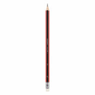 Bruynzeel Hb Zwart-Rood En Gum Grafietpotlood