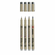 Sakura Pigma Micron Fineliner Set, 4 Maten, Licht Koelgrijs