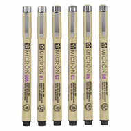 Sakura Pigma Micron Etui 6 Fineliners Zwart