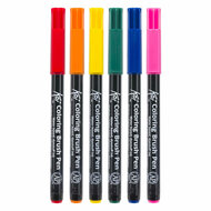 Sakura Koi Coloring Brush Pen Set Bright, 6 Kleuren