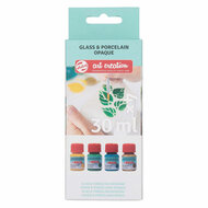 Talens Art Creat.Glas &amp; Porselein Dekkend 4x30ml Groen Goud