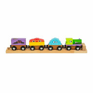 Bigjigs Houten Monster-trein, 4dlg.