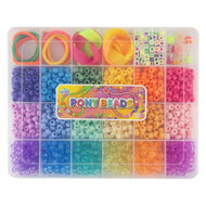 Pony Beads &amp; Accessoires in Opbergdoos, 18 Kleuren