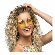 Partybril Hippie XL Geel