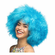 Pruik Sugar Neon Blauw