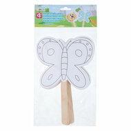 Decoratie Maskers met Houten Handvat, 4st.