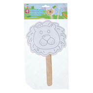 Decoratie Maskers met Houten Handvat, 4st.