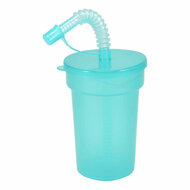 Gekleurde Drinkbekers met Rietje, 6st.