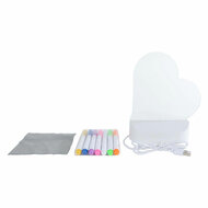 Glamour Lichtbord Hart met USB-aansluiting en 7 Stiften, 16cm