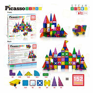 PicassoTiles Blocks and Mirrors - Magnetische Bouwtegels, 152dlg.