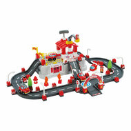 Abrick Ecoiffier Bouwset - Brandweer Speelton met Deksel als Speelbasis - Inclusief Accessoires voor Mini-Stad - Opbergen in To