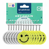 Reflecterende Sleutelhanger Emoticon, 12st.