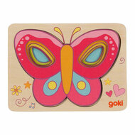 Goki Houten Lagenpuzzel Vlinder, 5st.