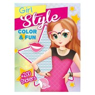 Color &amp; Fun Girls Kleurboek met 200 Stickers