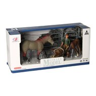 Speelset Paarden met Verzorger - Grijs Bruin