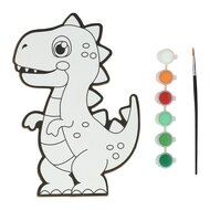 Canvas Schilderen - Dino - incl Penseel en 6 kleuren verf