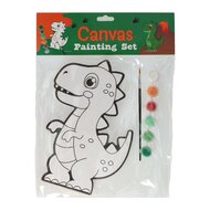 Canvas Schilderen - Dino - incl Penseel en 6 kleuren verf