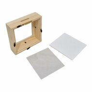 Houten Spaarpot Plexiglas met Witte Achterkant Middel