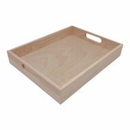 Houten Dienblad Recht Greep, Rechte Rand Rubberhout