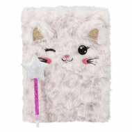 Notitieboek Pluche met Pen - Kat