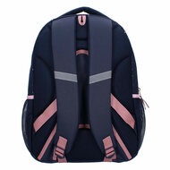 Milky Kiss Rugzak Divine Days Donkerblauw met Roze Stippen, 3-vaks