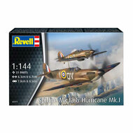 Revell Modelbouwpakket - Spitfire Mk.1a &amp; Hurricane Mk.1 1:144 - 31dlg.