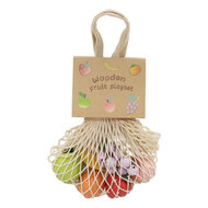 Houten Fruit in Katoenen Netje, 6st