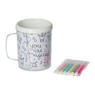 Kleur je eigen Beker Prinsessen Zeemeerminnen Eenhoorns - incl 6 stiften